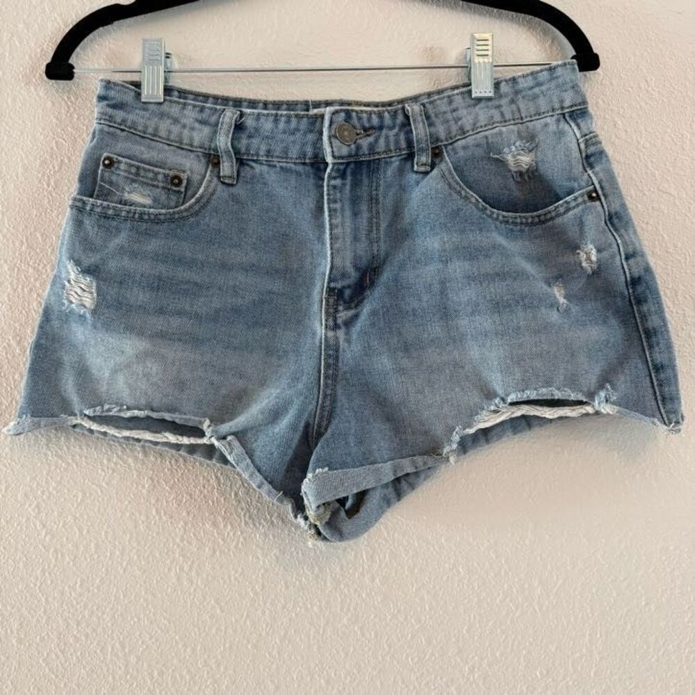 Project Rebel Womens Denim Shorts Size 5 Mini Shorts Raw Hem Distressed